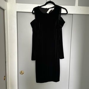 Beautiful black velvet dress cold shoulder never worn
